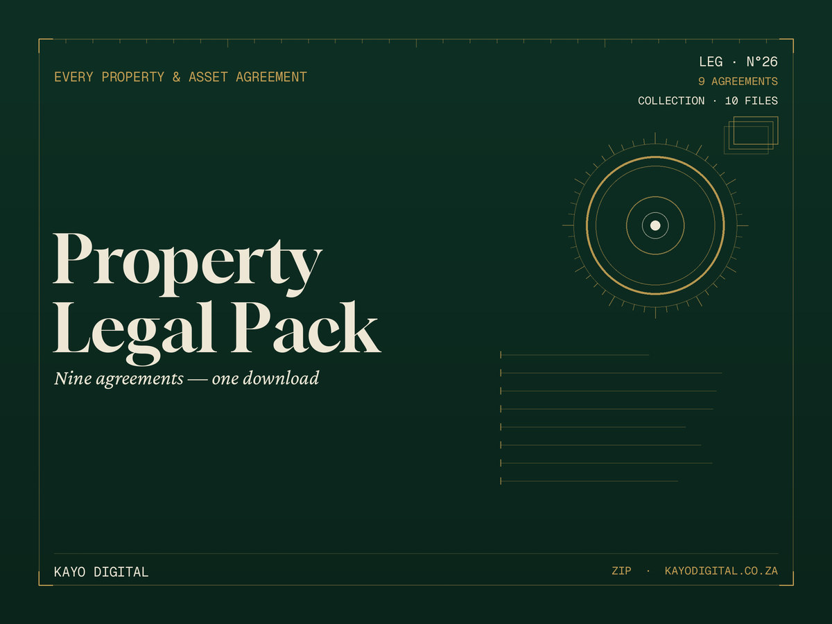 Property & Assets Legal Pack: 9 Agreements