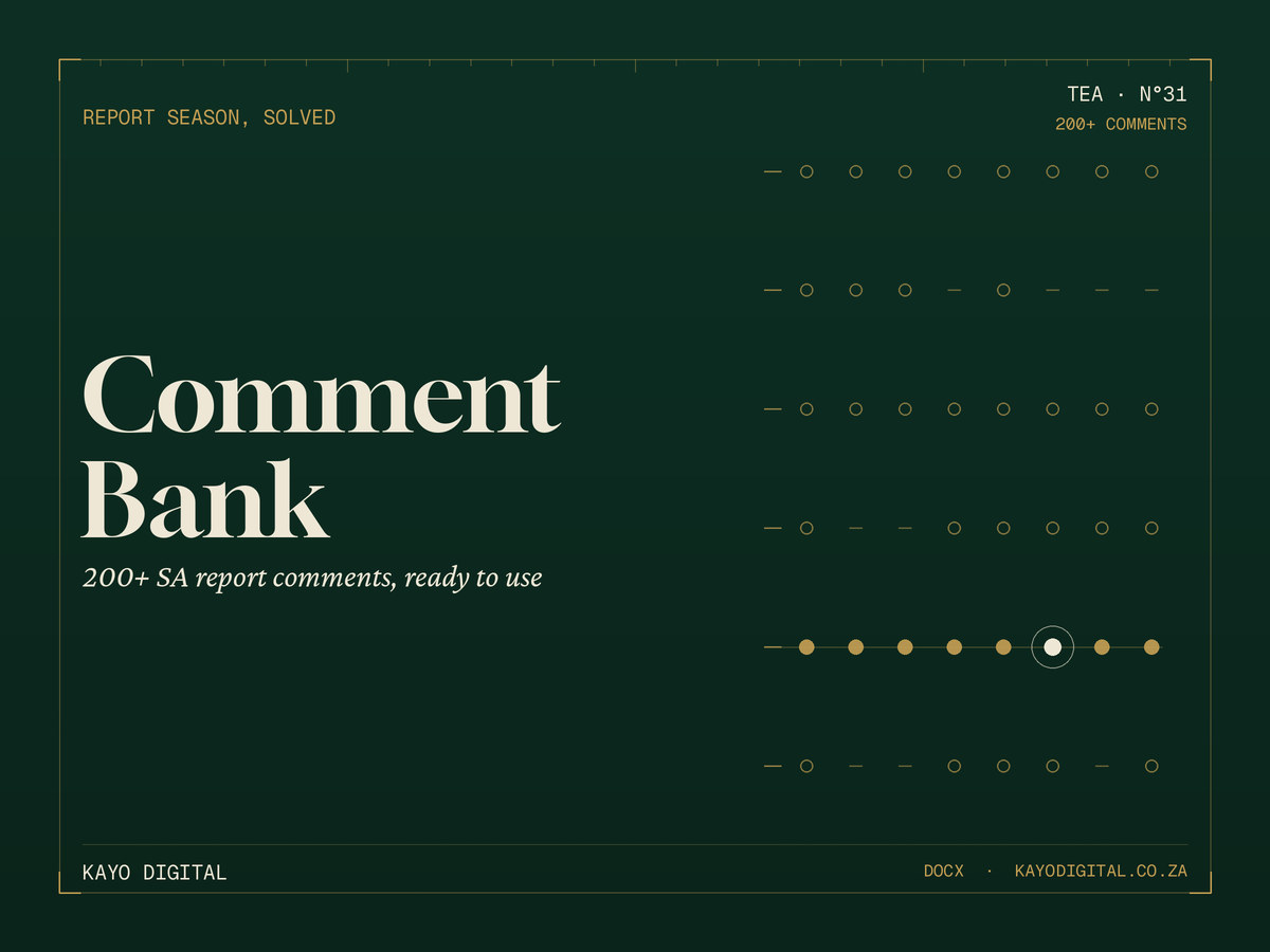 Report Card Comment Bank