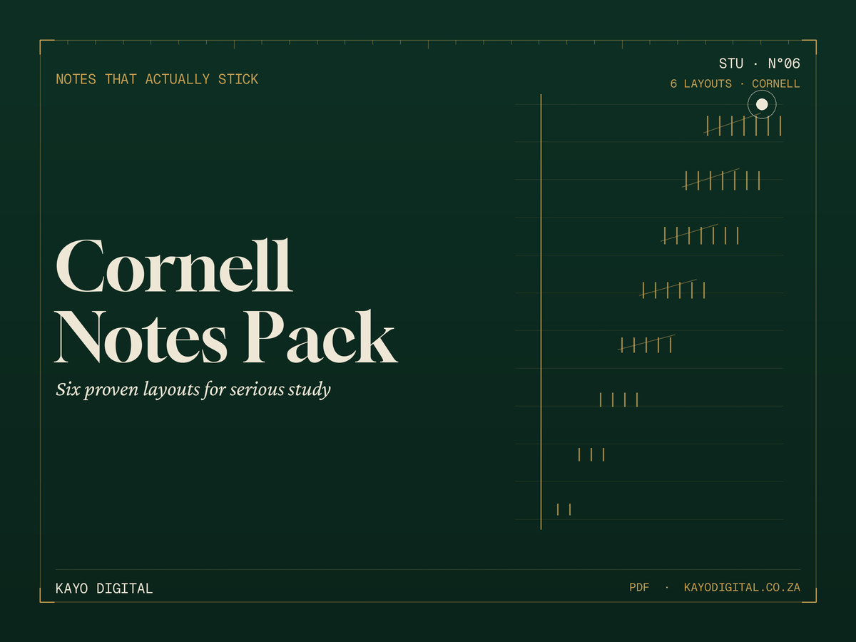 Cornell Study Notes Template Pack
