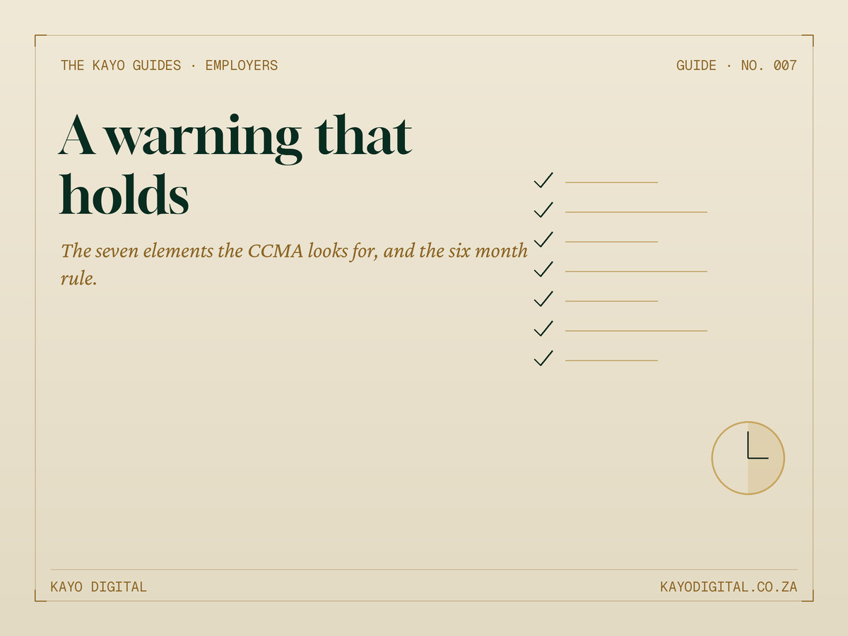What Must a Written Warning Include in South Africa?