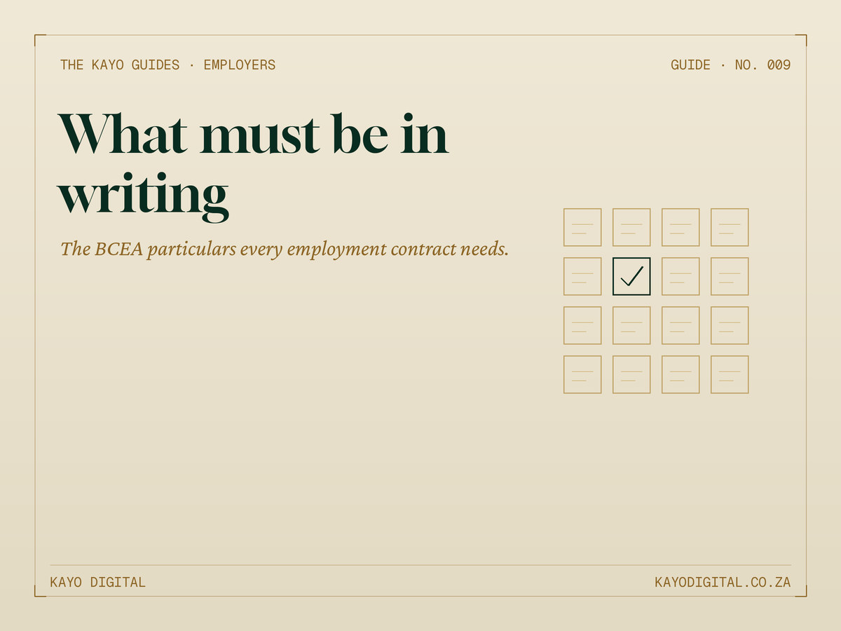 What Must Be in Writing in a South African Employment Contract?